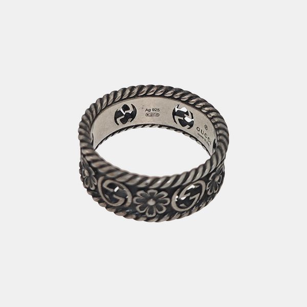 Interlocking G 925 Sterling Silver Ring HK 16