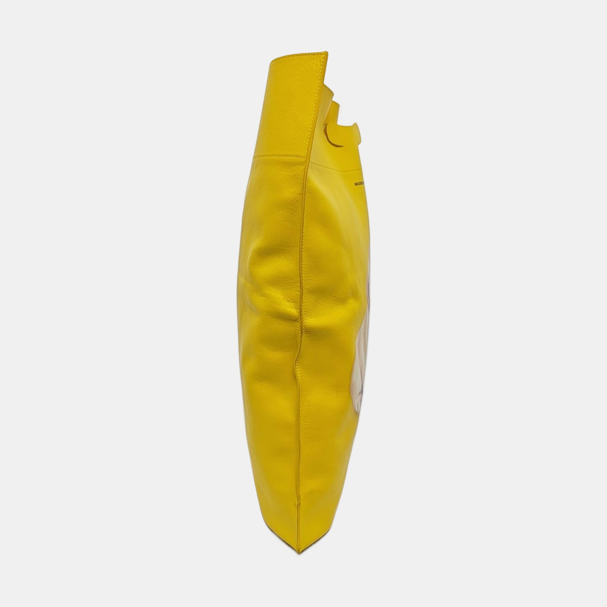 Calfskin Top Handle Bag Medium Yellow