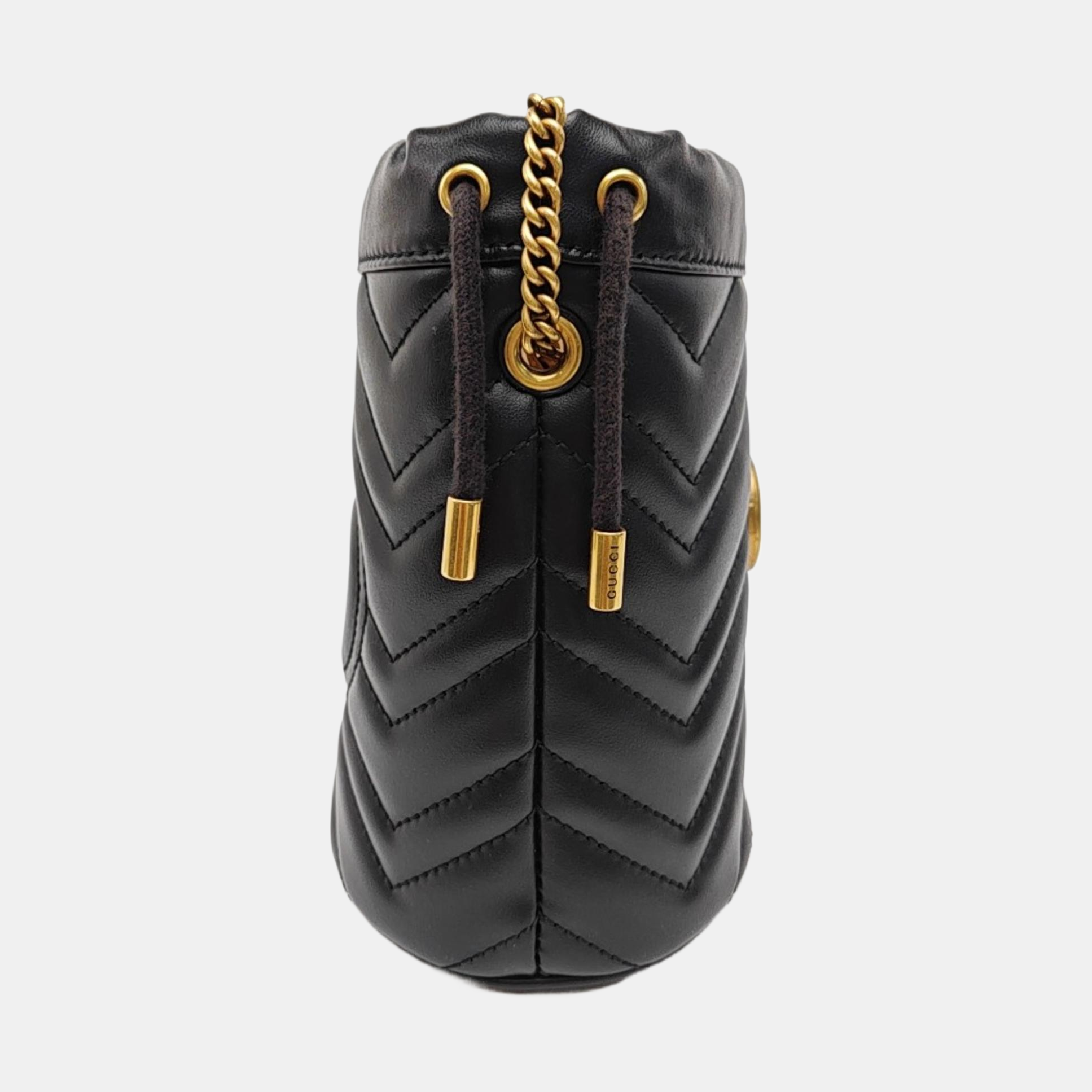 GG Marmont Mini Quilted Calfskin Black