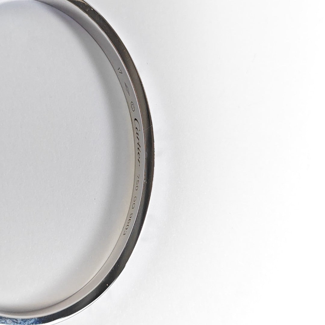 LOVE 18k White Gold Silver Bangle
