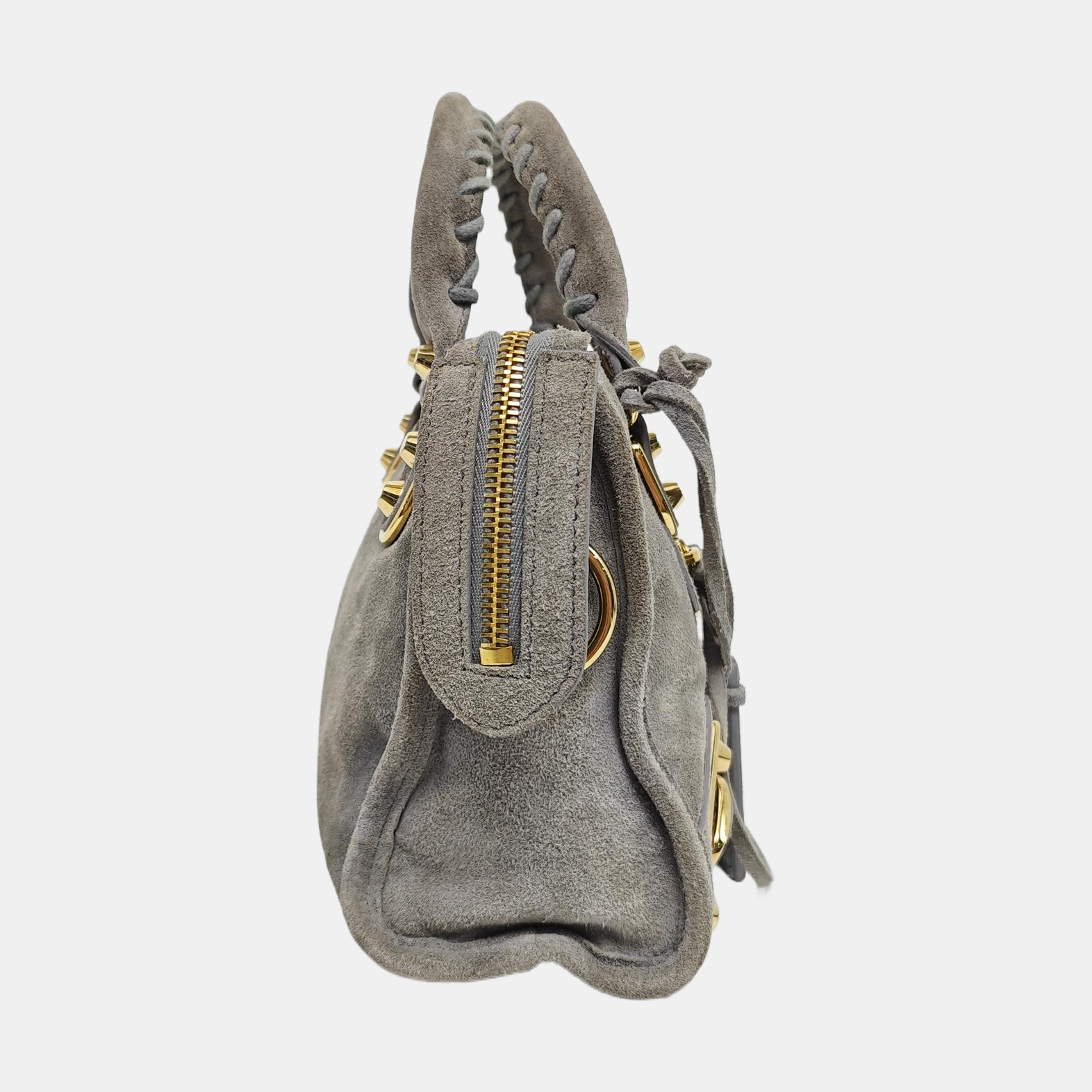 Classic Metallic Edge City Mini Suede Gray