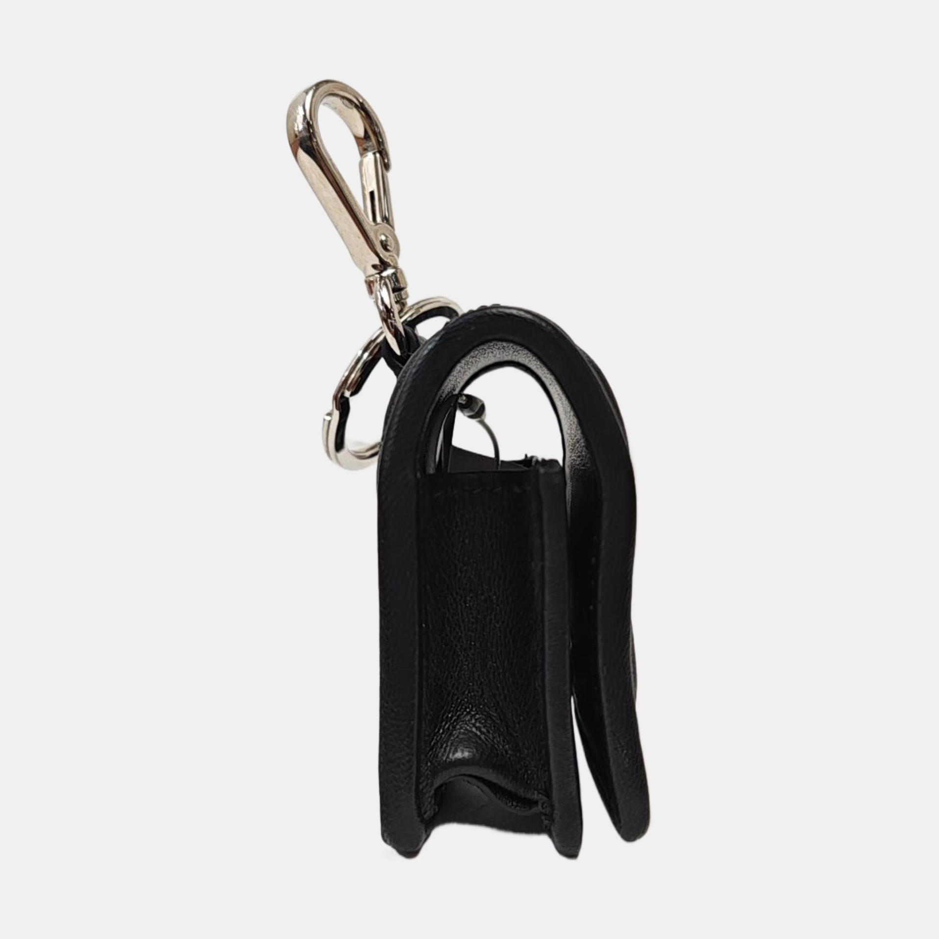 Quilted Lambskin Key Pouch Black