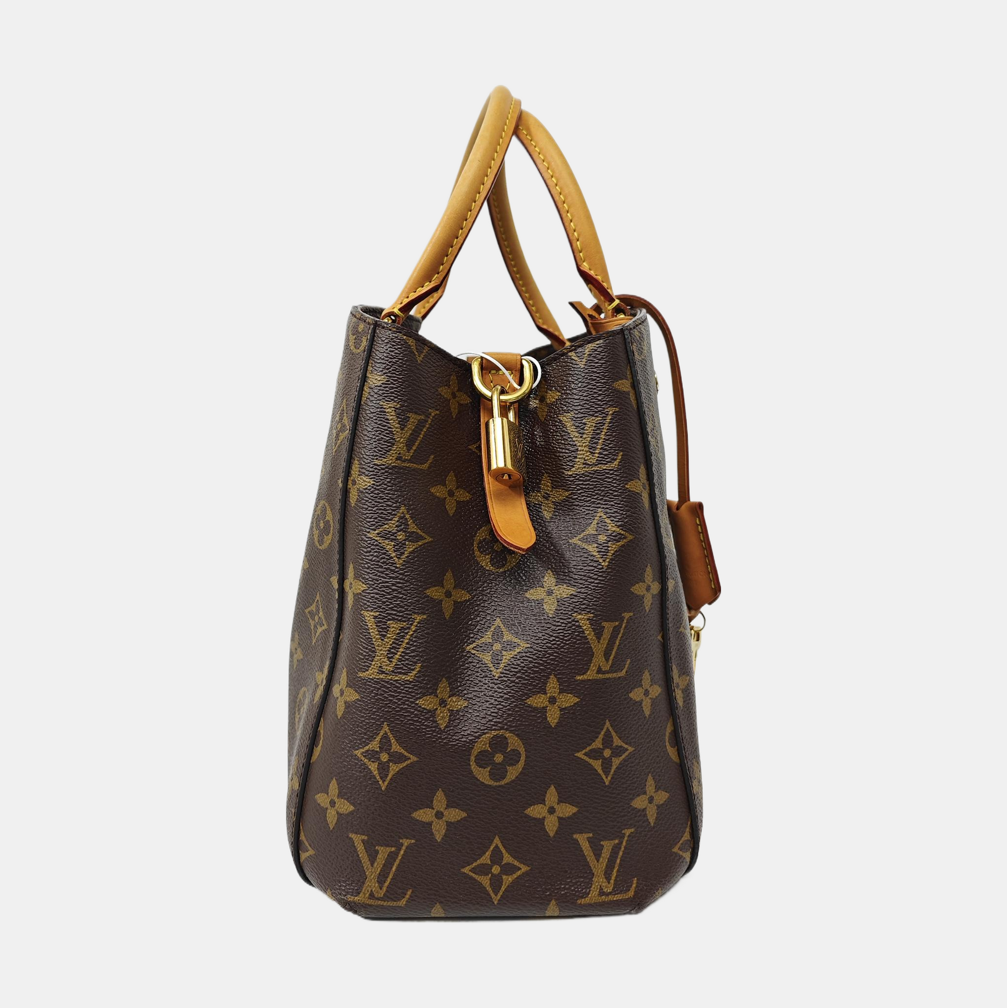 MONTAIGNE MM Monogram Coated Canvas Brown
