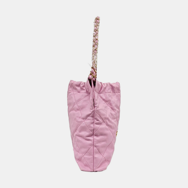 Authenticated pre-owned  CHANEL 22 Small Quilted Calfskin Pink - Tote Bag at Looply