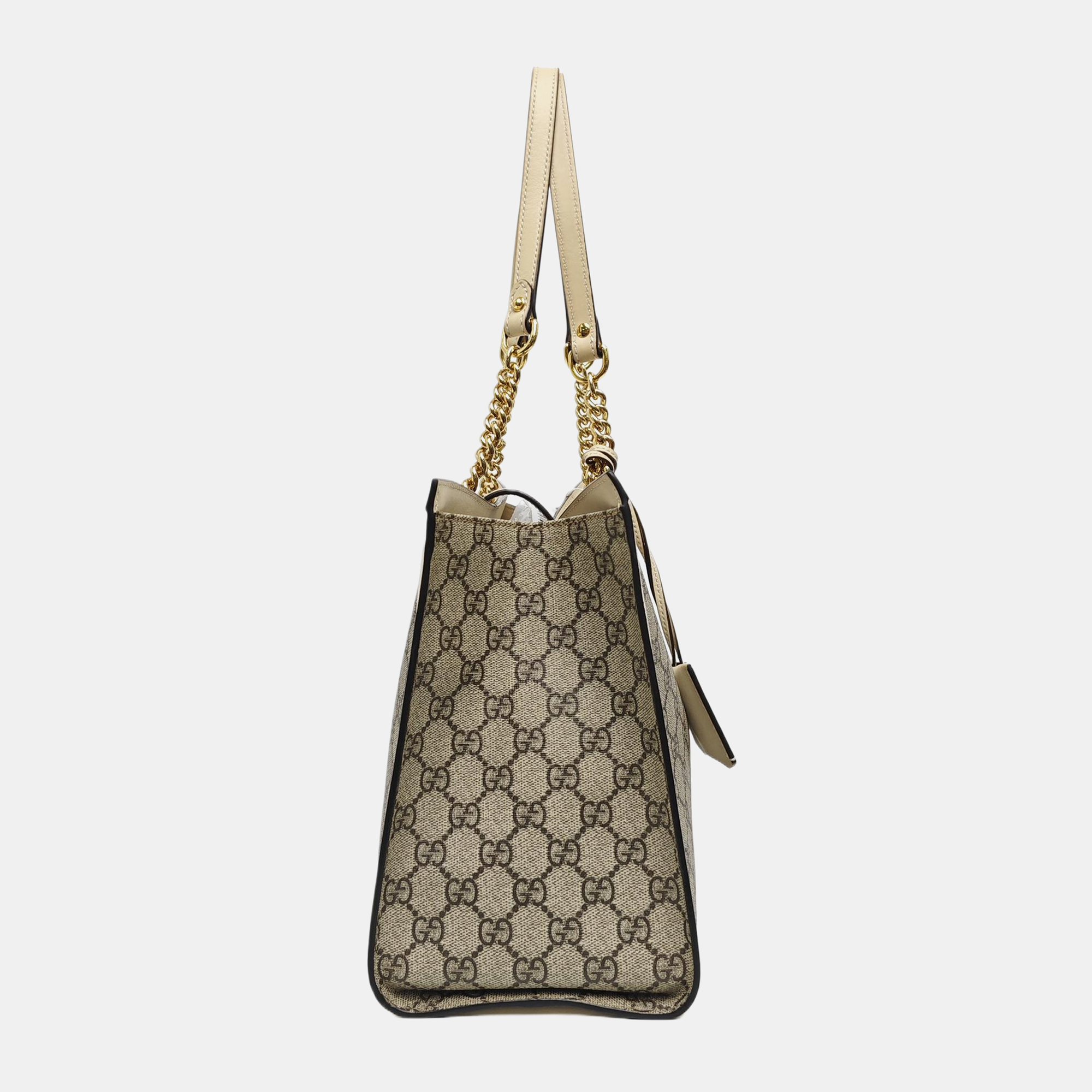 Padlock Medium Monogram Coated Canvas Beige