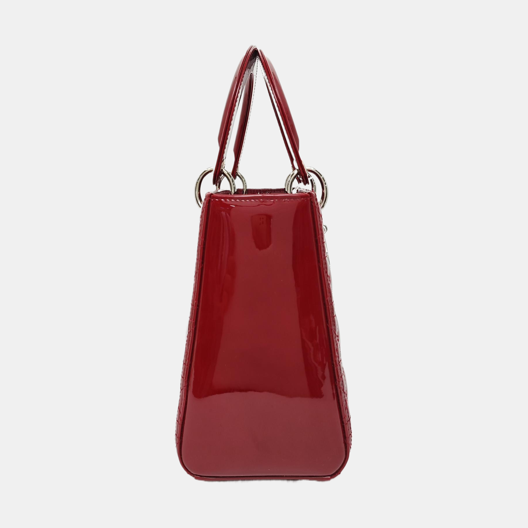 Lady Dior Medium Cannage Patent Leather Red