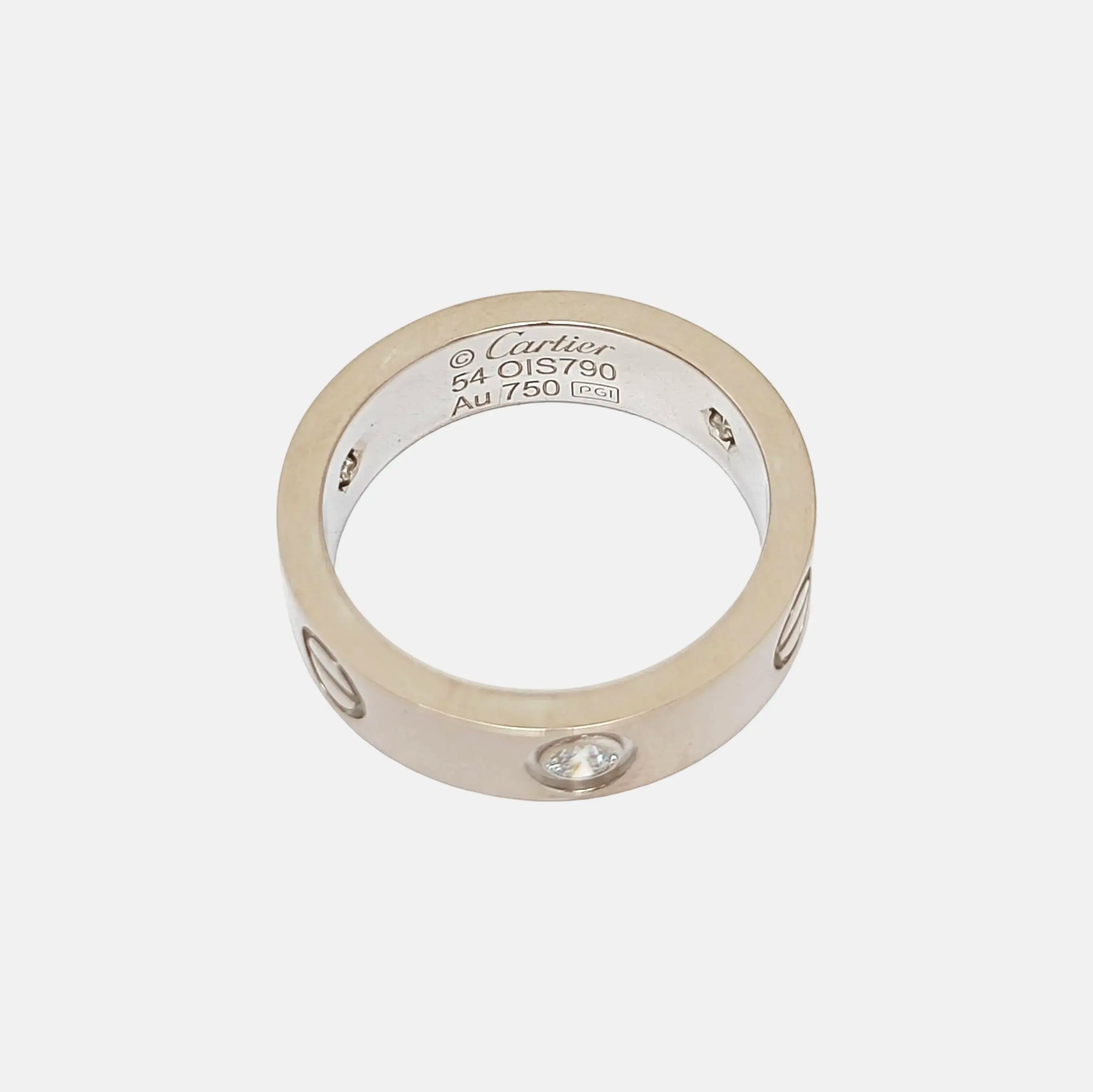 LOVE 18k White Gold Silver Ring EU 54