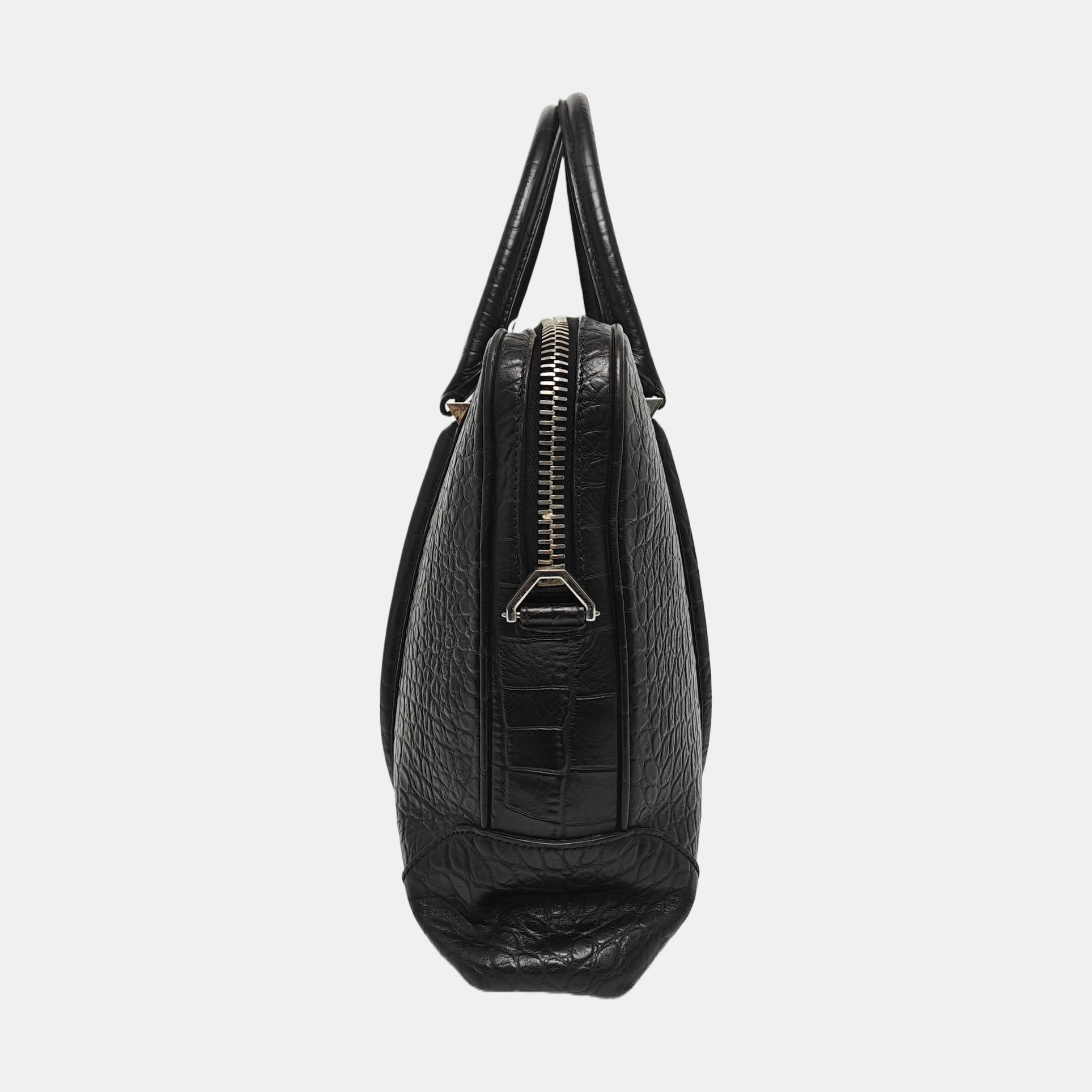 Calfskin Top Handle Bag Black