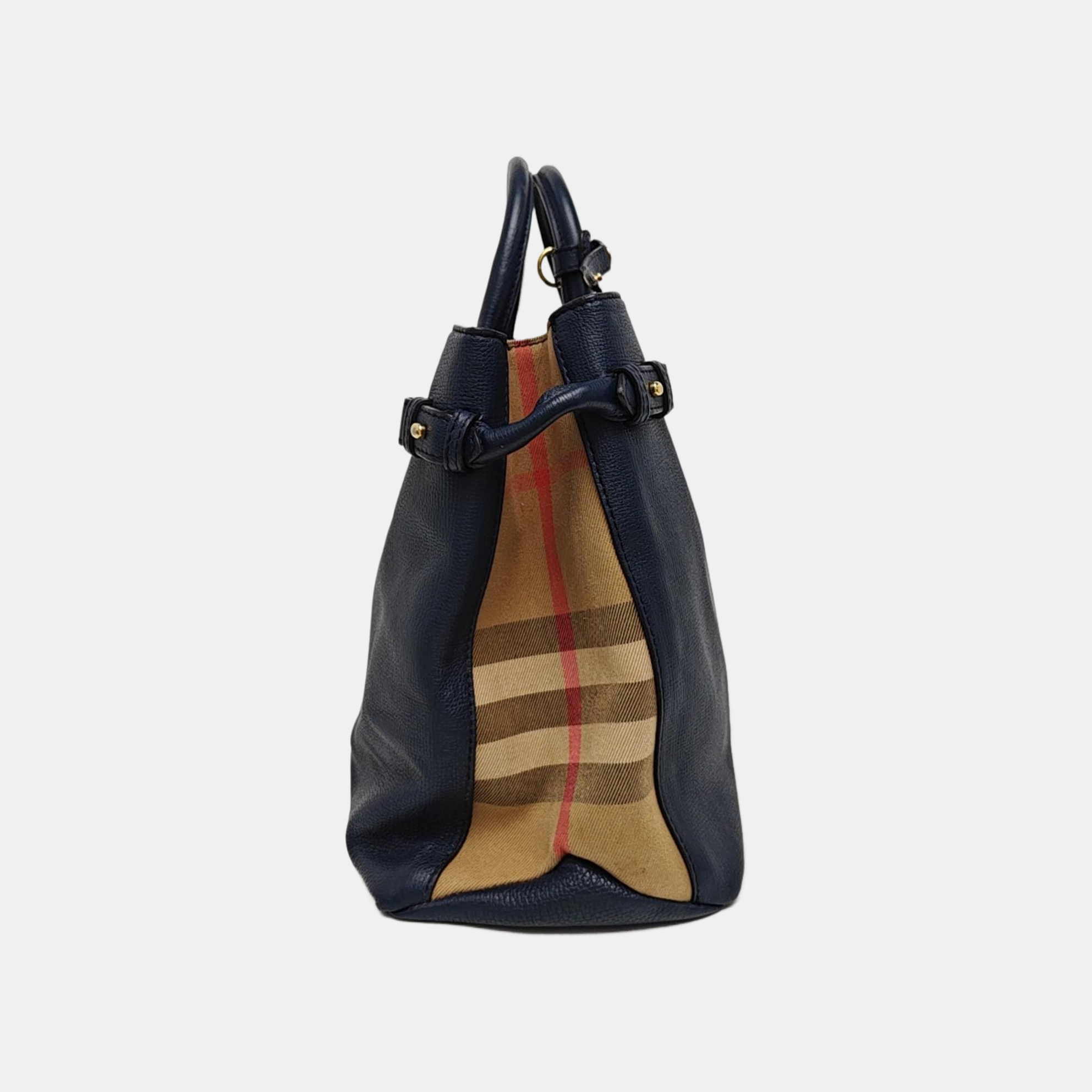 The Banner Large Calfskin Blue