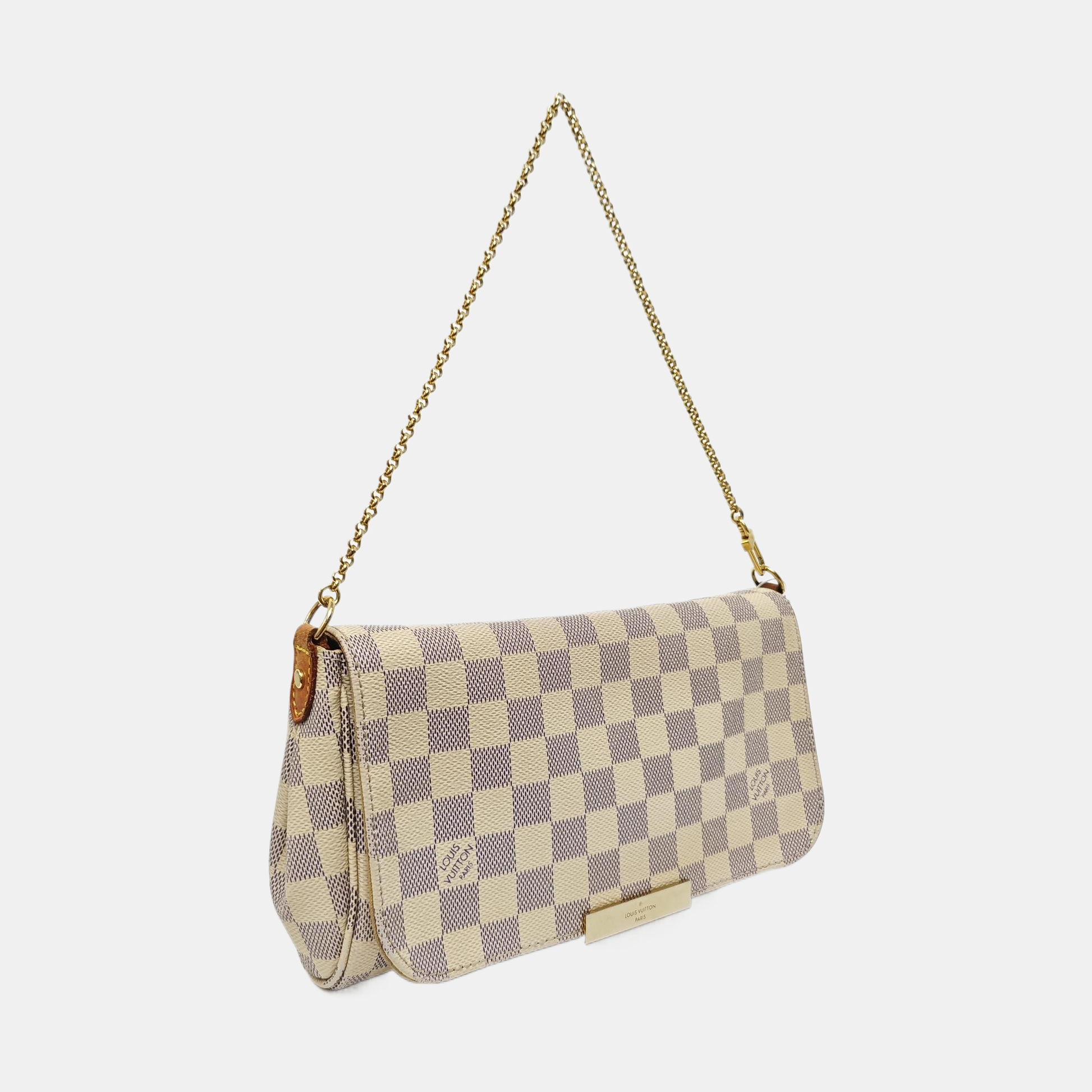 FAVORITE PM Damier Azur Coated Canvas White