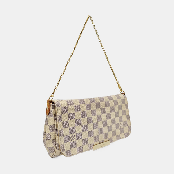 FAVORITE PM Damier Azur Coated Canvas White