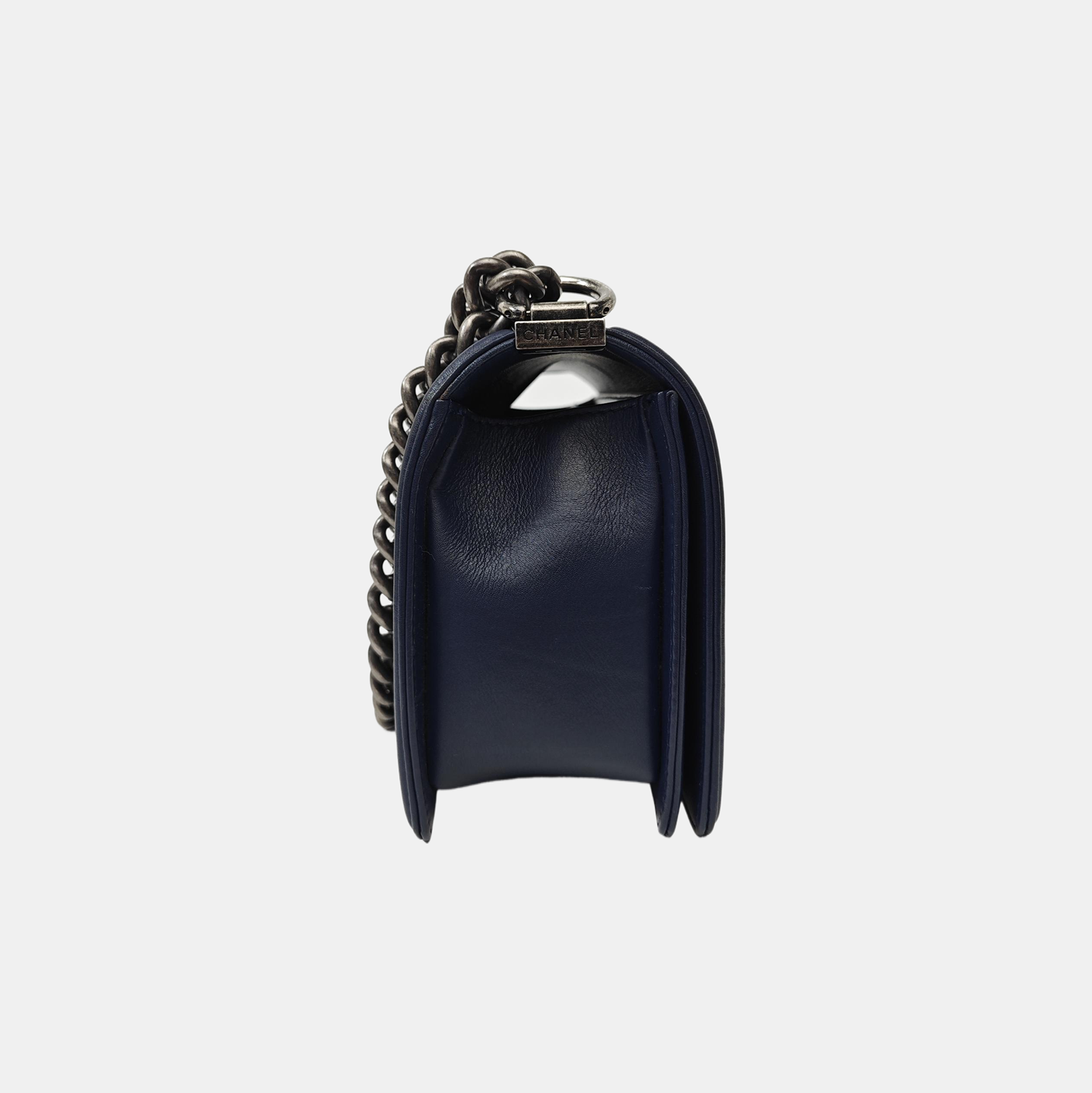 BOY CHANEL Medium Quilted Calfskin Blue