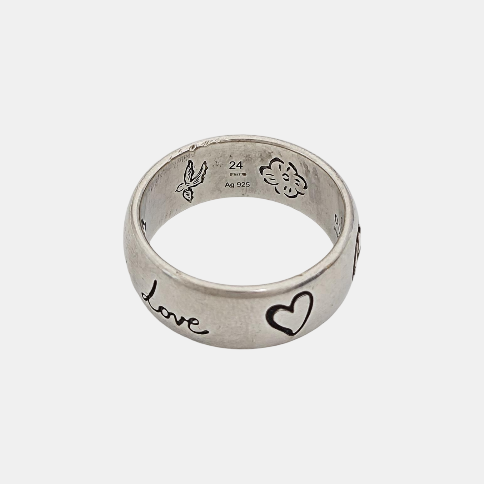 Blind For Love 925 Sterling Silver Ring EU 63