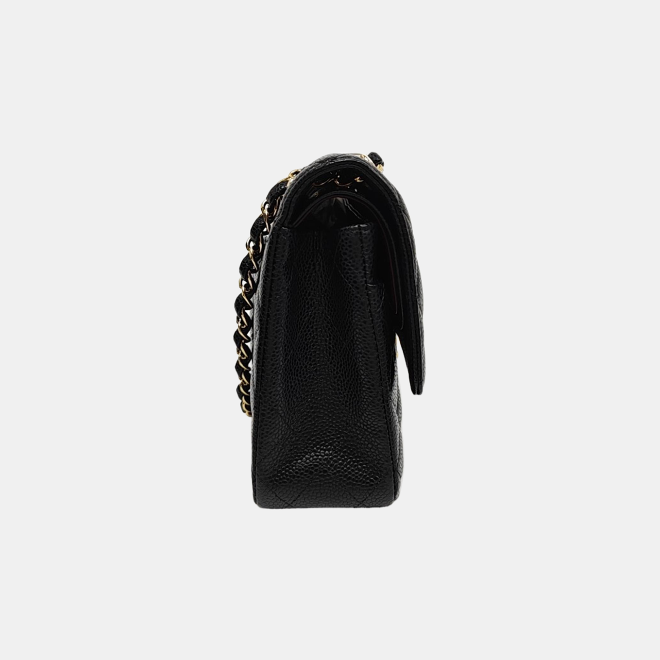 CLASSIC FLAP Medium Quilted Grained Calfskin Black