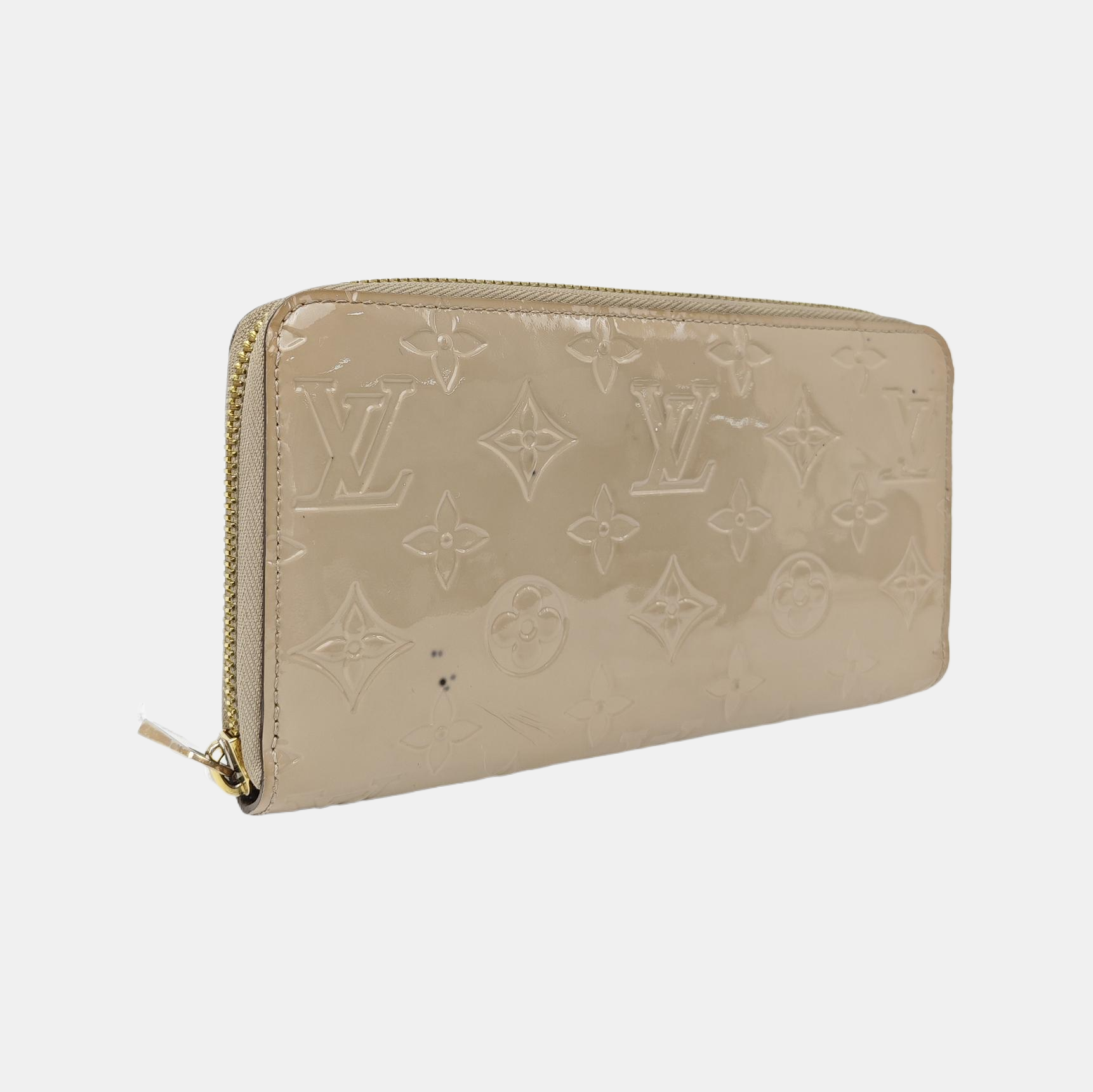 ZIPPY Monogram Patent Leather Gray Wallet
