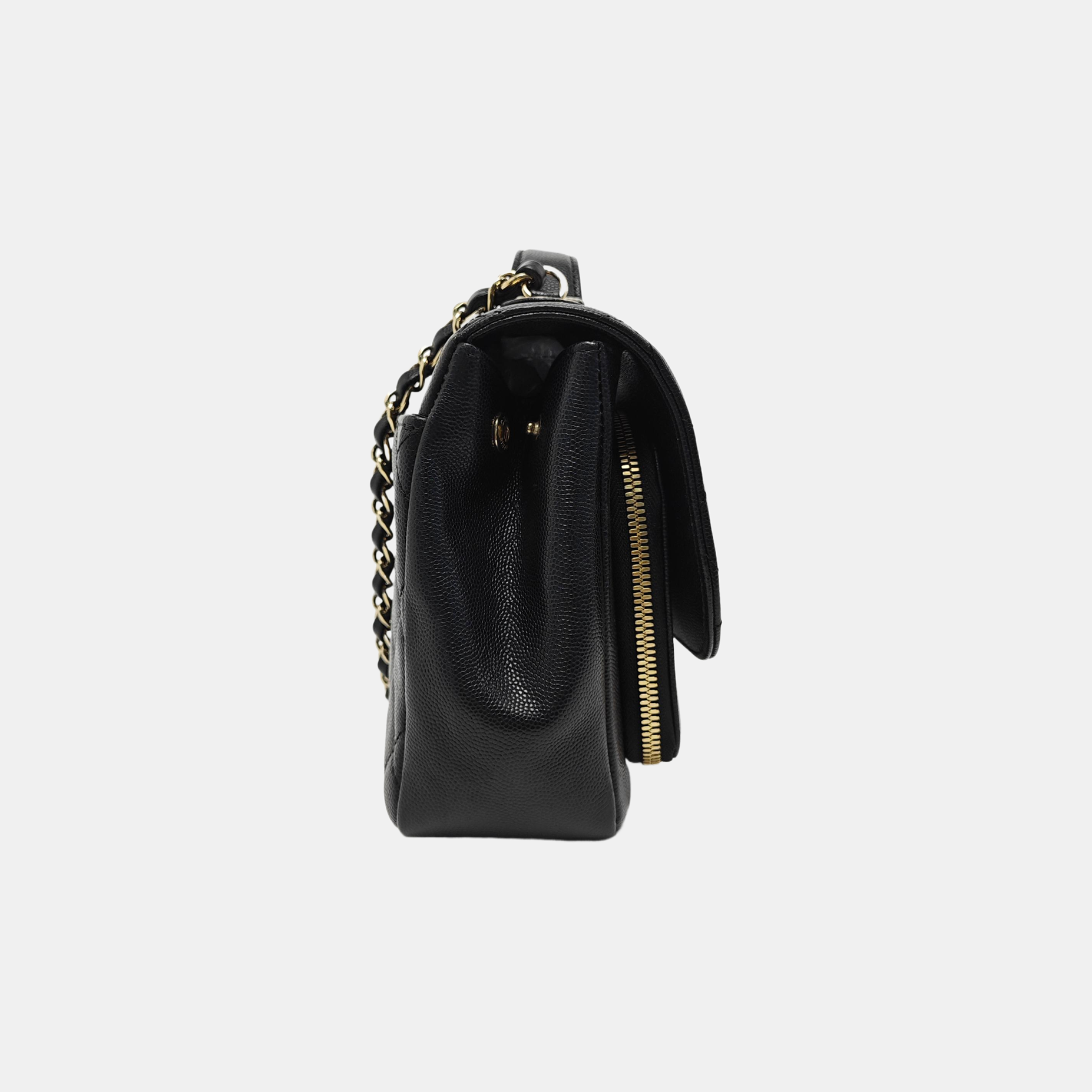 BUSINESS AFFINITY Small Quilted Grained Calfskin Black