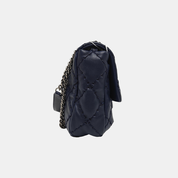 Quilted Calfskin Shoulder Bag Blue