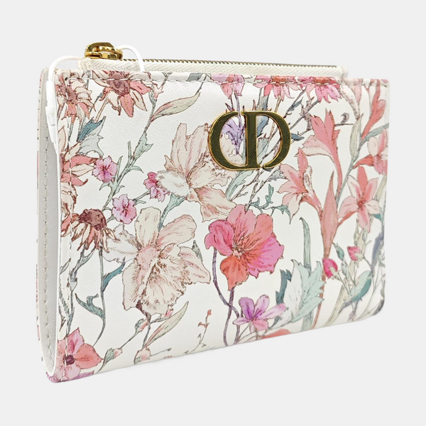 Lady Dior Super Mini Calfskin White Wallet