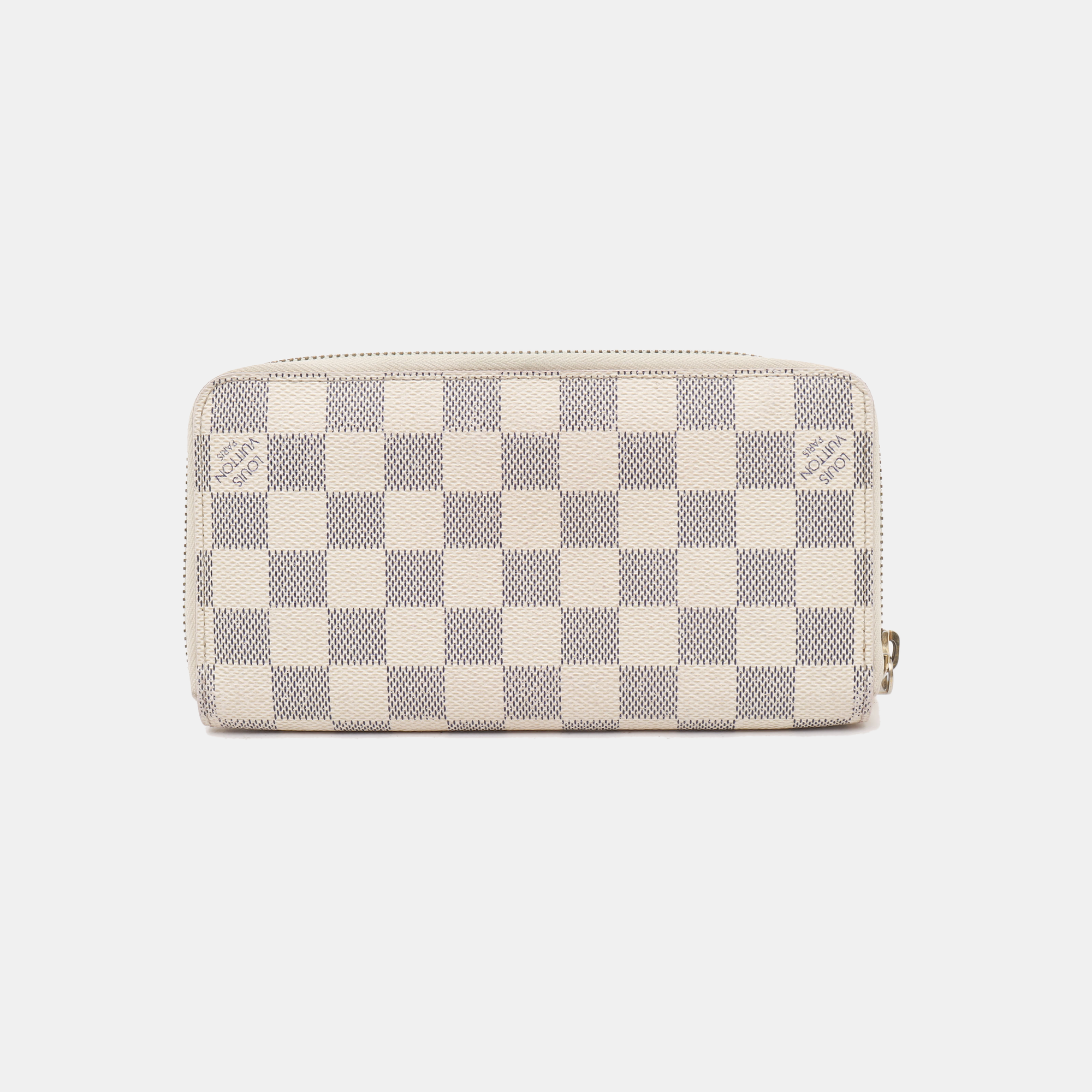 ZIPPY Damier Azur Coated Canvas White Wallet