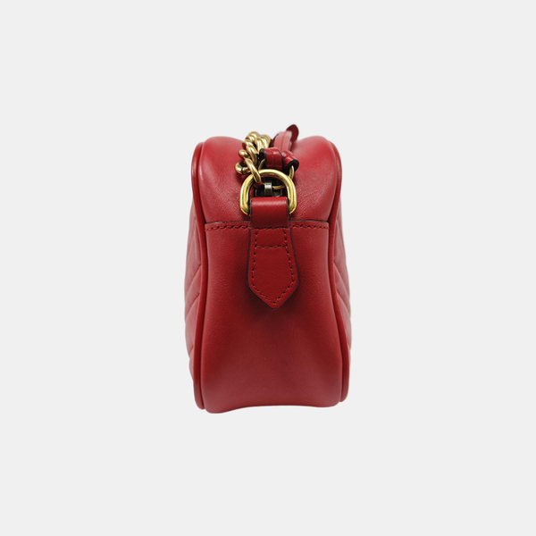GG Marmont Small Quilted Calfskin Red
