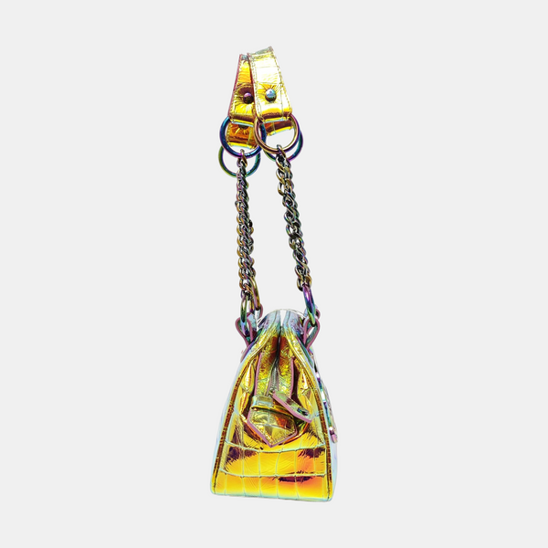 Leather Shoulder Bag Metallic