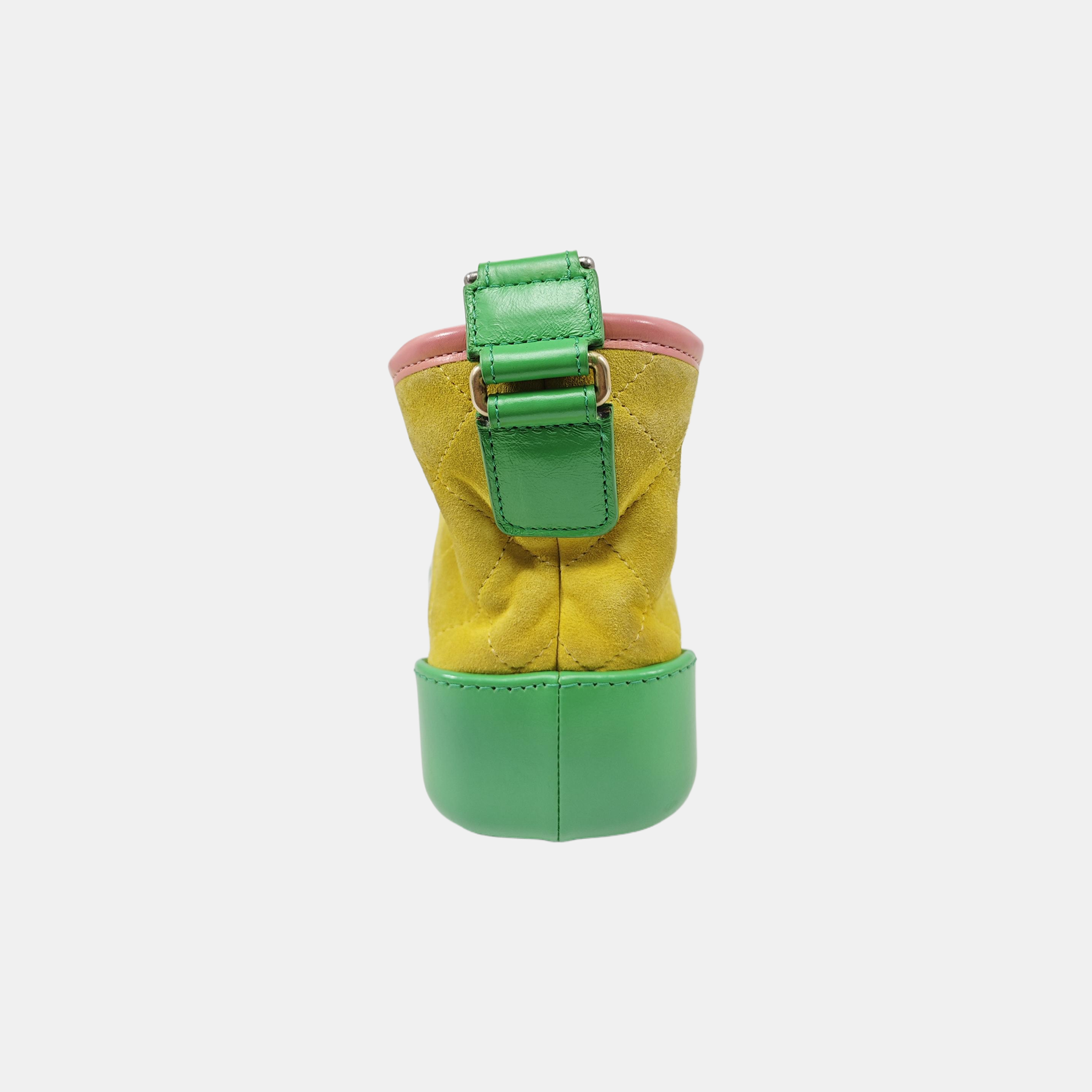 GABRIELLE Small Quilted Suede Yellow