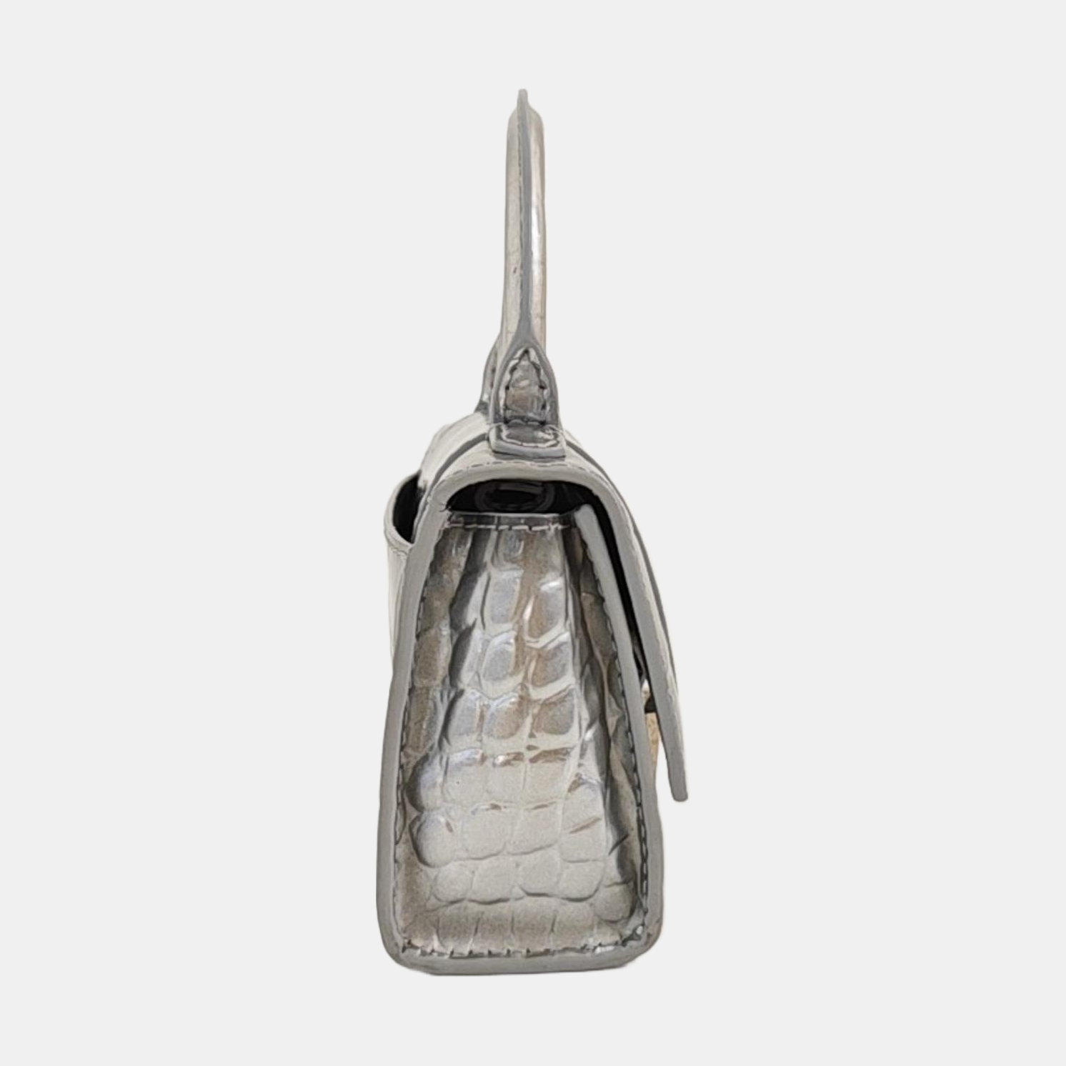 Hourglass Mini Calfskin Silver