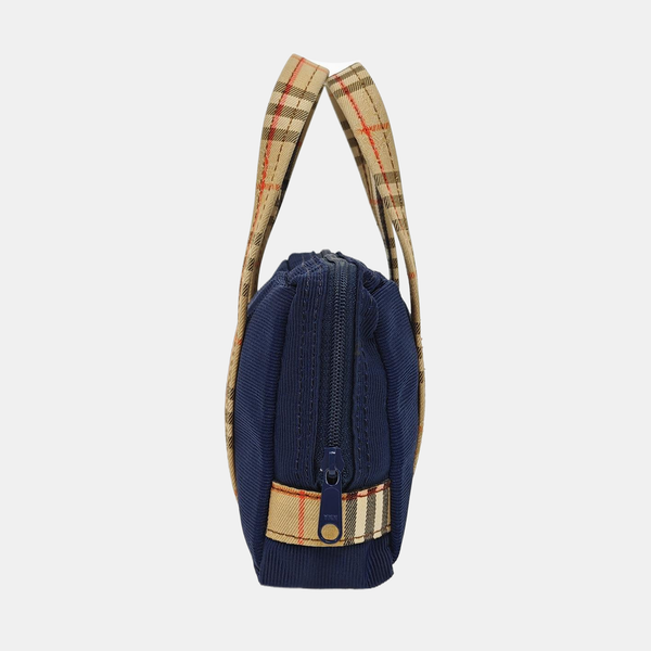 Fabric Top Handle Bag Blue