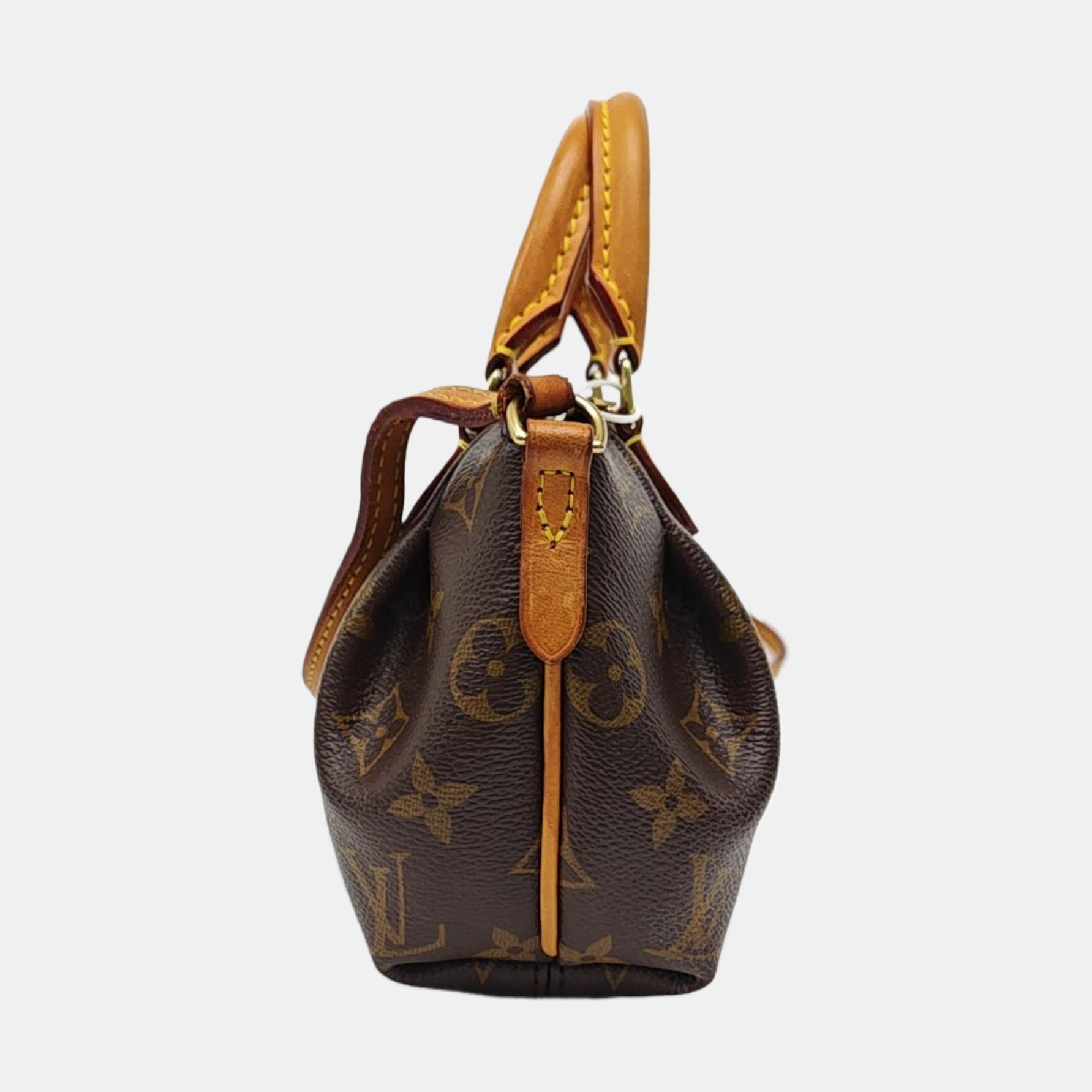 TURENNE Nano Monogram Coated Canvas Brown