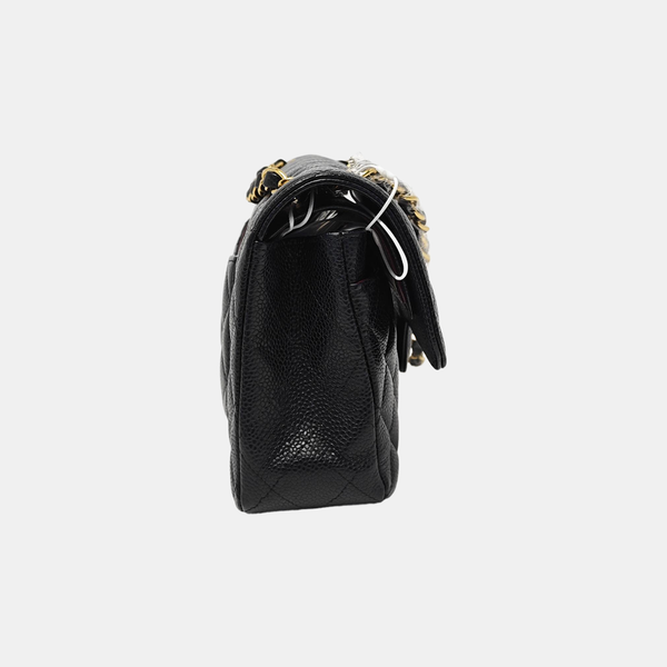 CLASSIC FLAP Small Quilted Grained Calfskin Black