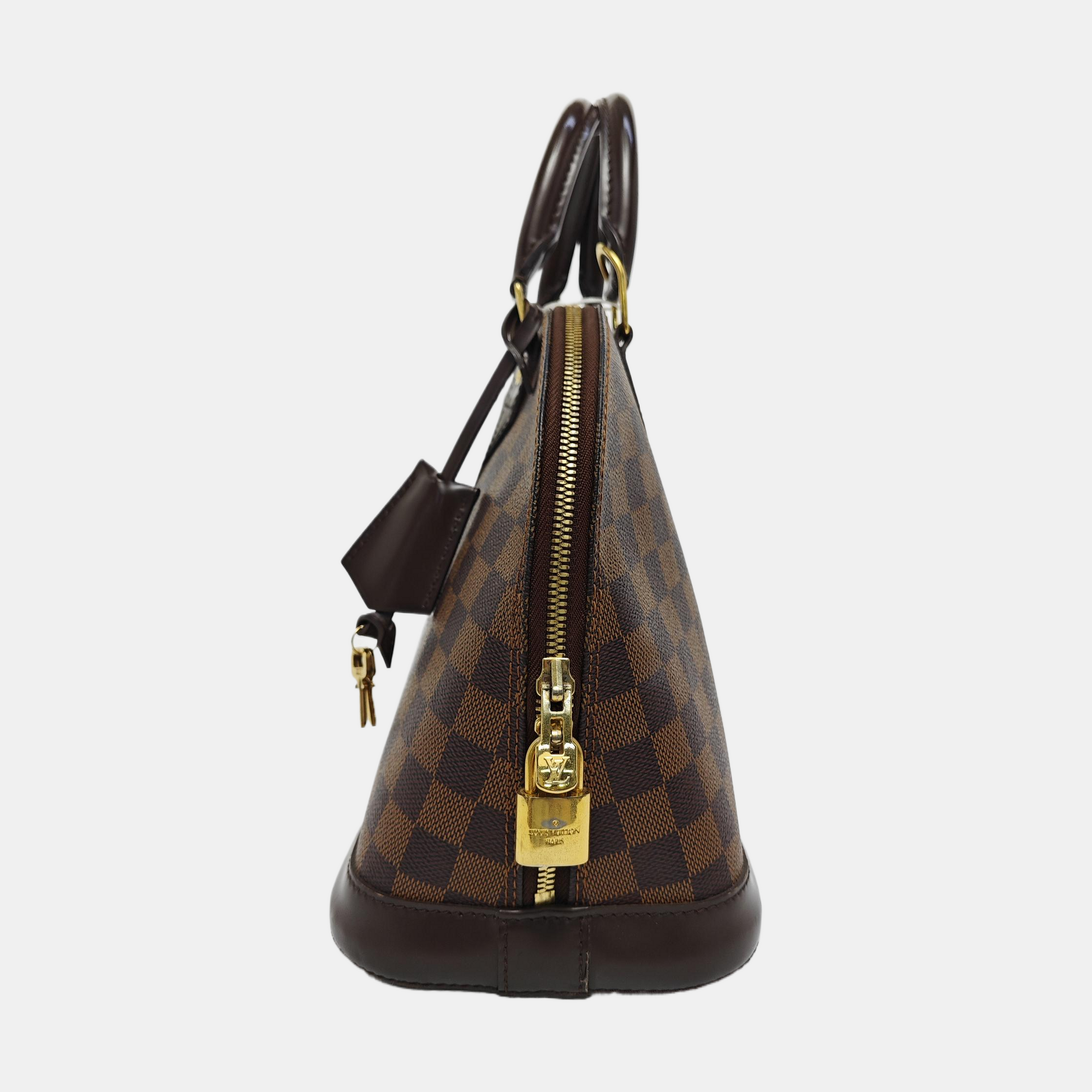 ALMA PM Damier Ebene Coated Canvas Brown