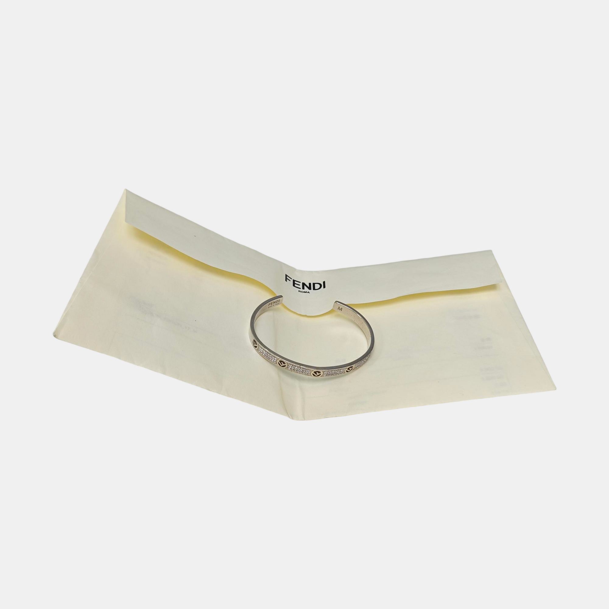 F Is Metal Silver Bangle