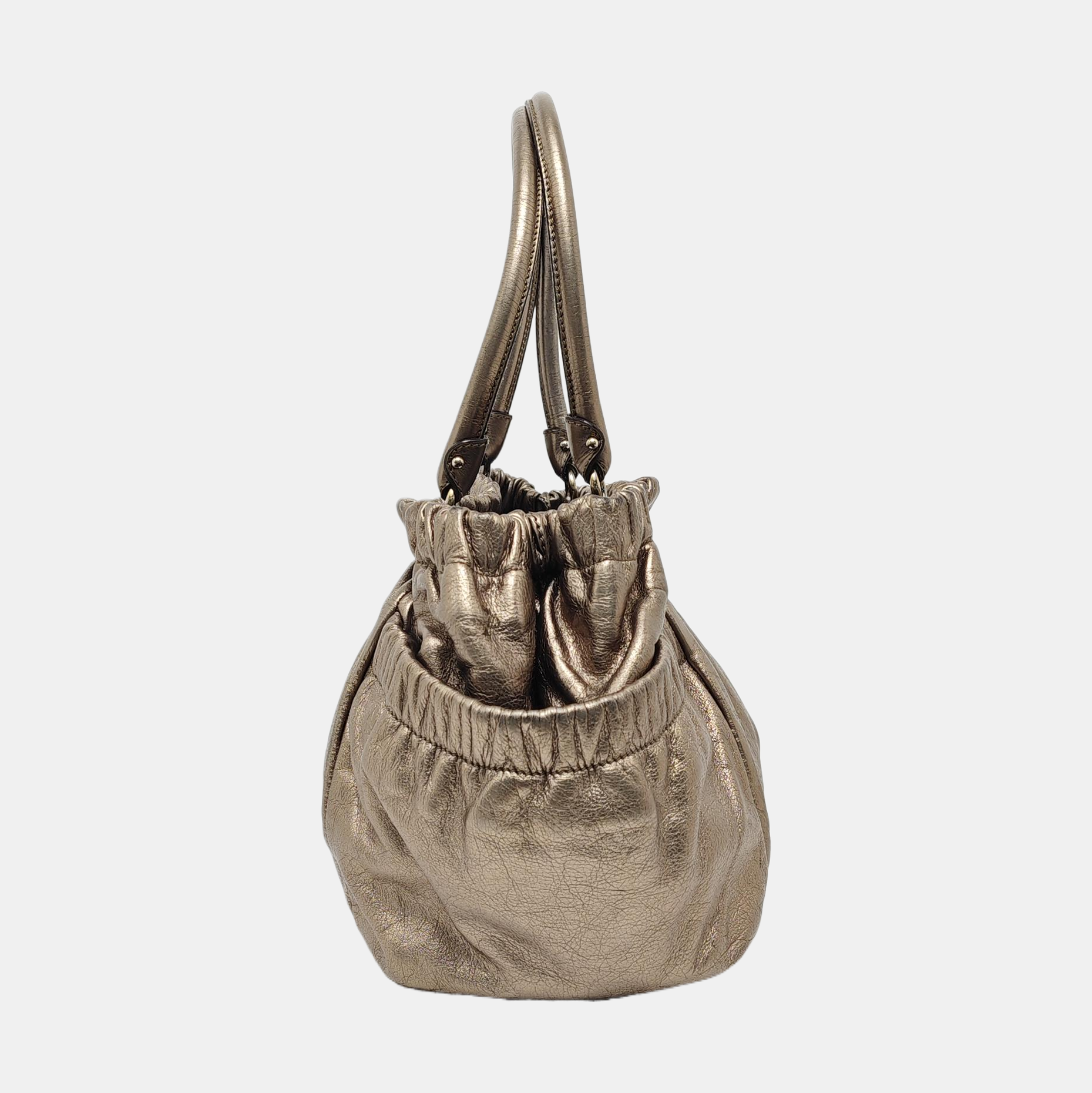 Calfskin Top Handle Bag Beige
