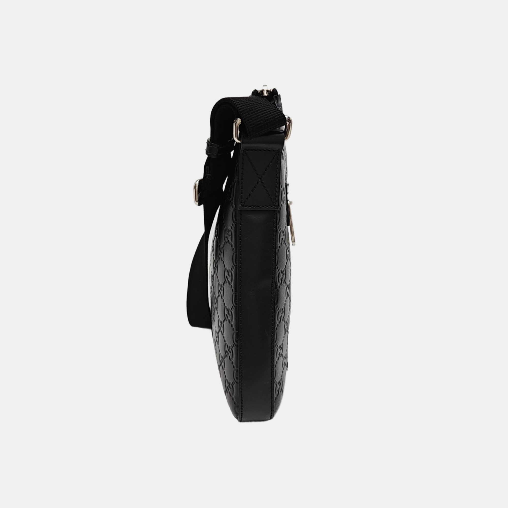 Signature Medium Monogram Calfskin Black