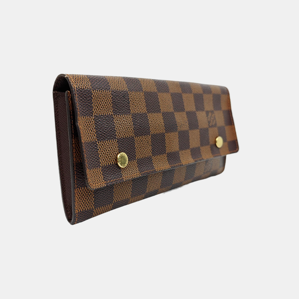 GRAPHITE LONG Damier Ebene Coated Canvas Brown Wallet
