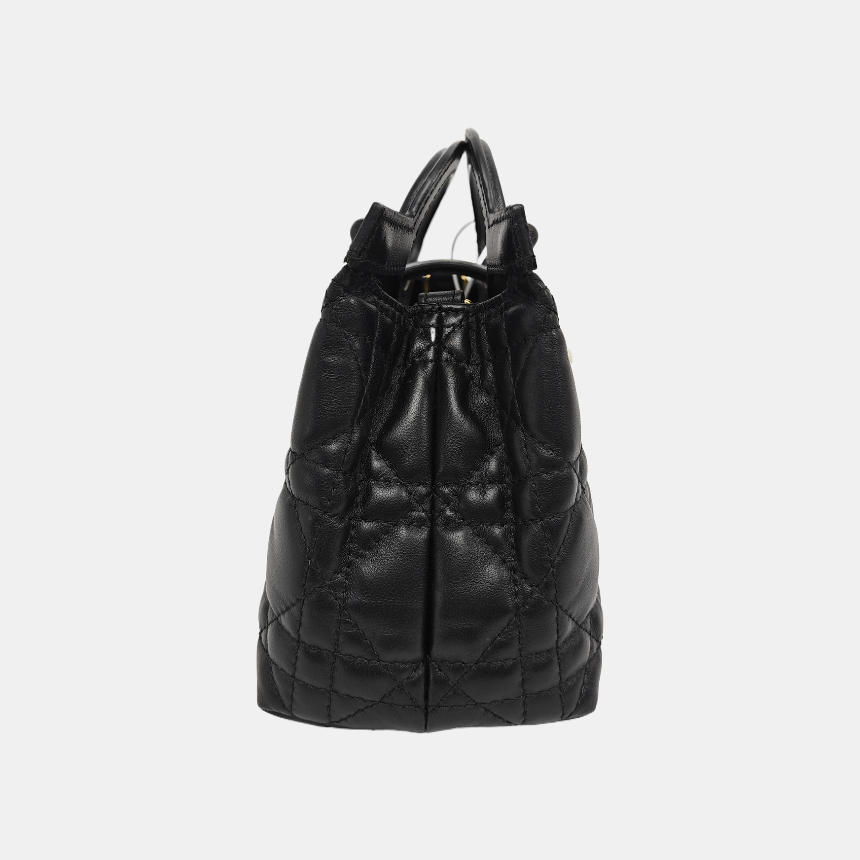 Jolie Top Handle Mini Cannage Lambskin Black