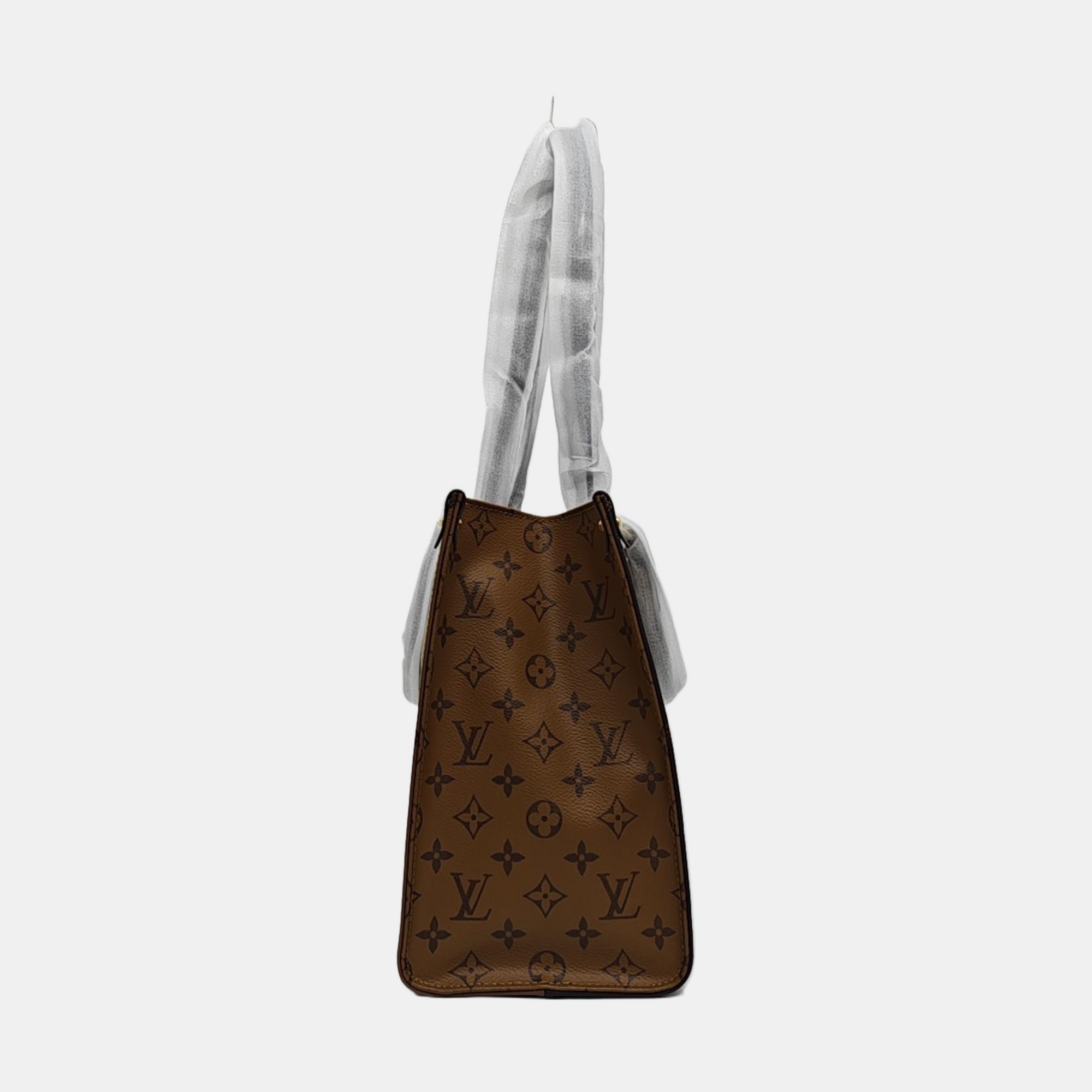 ONTHEGO MM Monogram Coated Canvas Brown