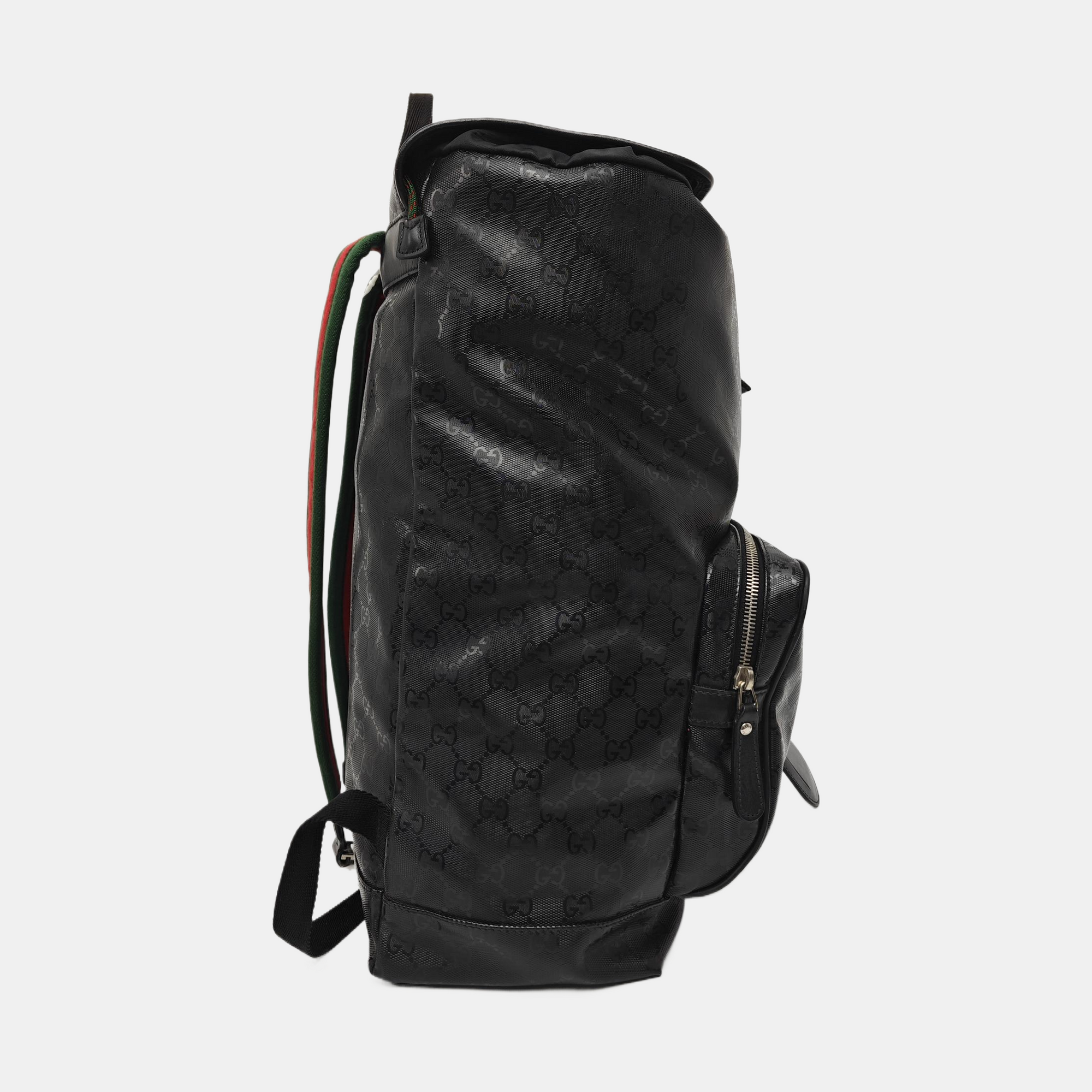 Monogram Coated Canvas Backpack Black