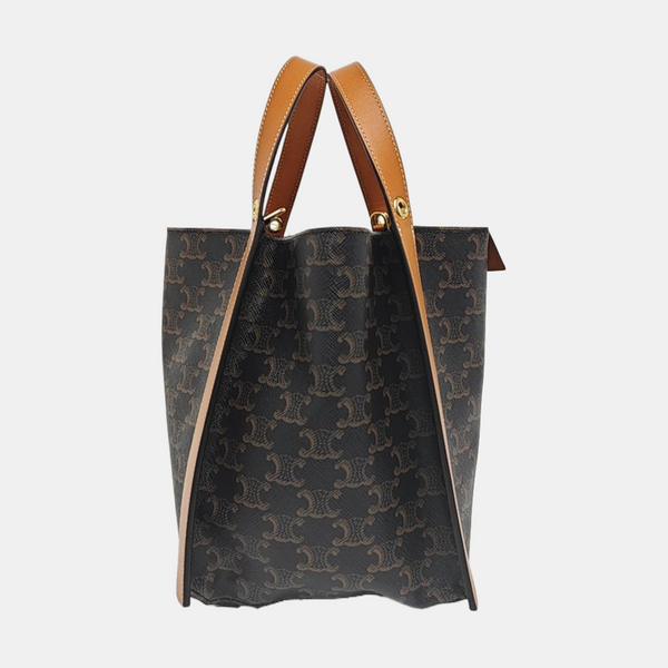 Coated Canvas Tote Bag Brown
