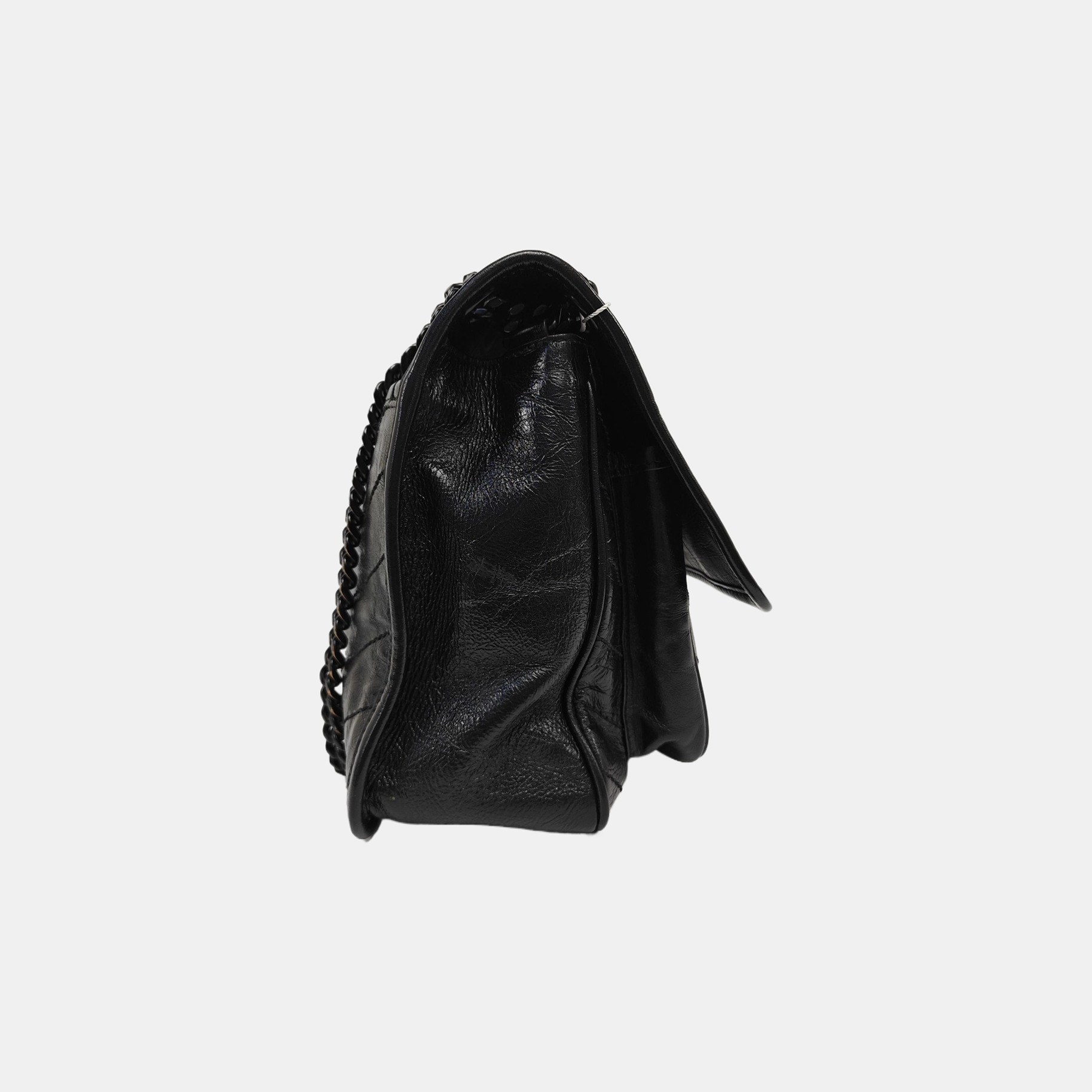 NIKI Medium Chevron Calfskin Black