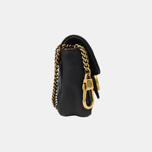 GG Marmont Mini Quilted Calfskin Black