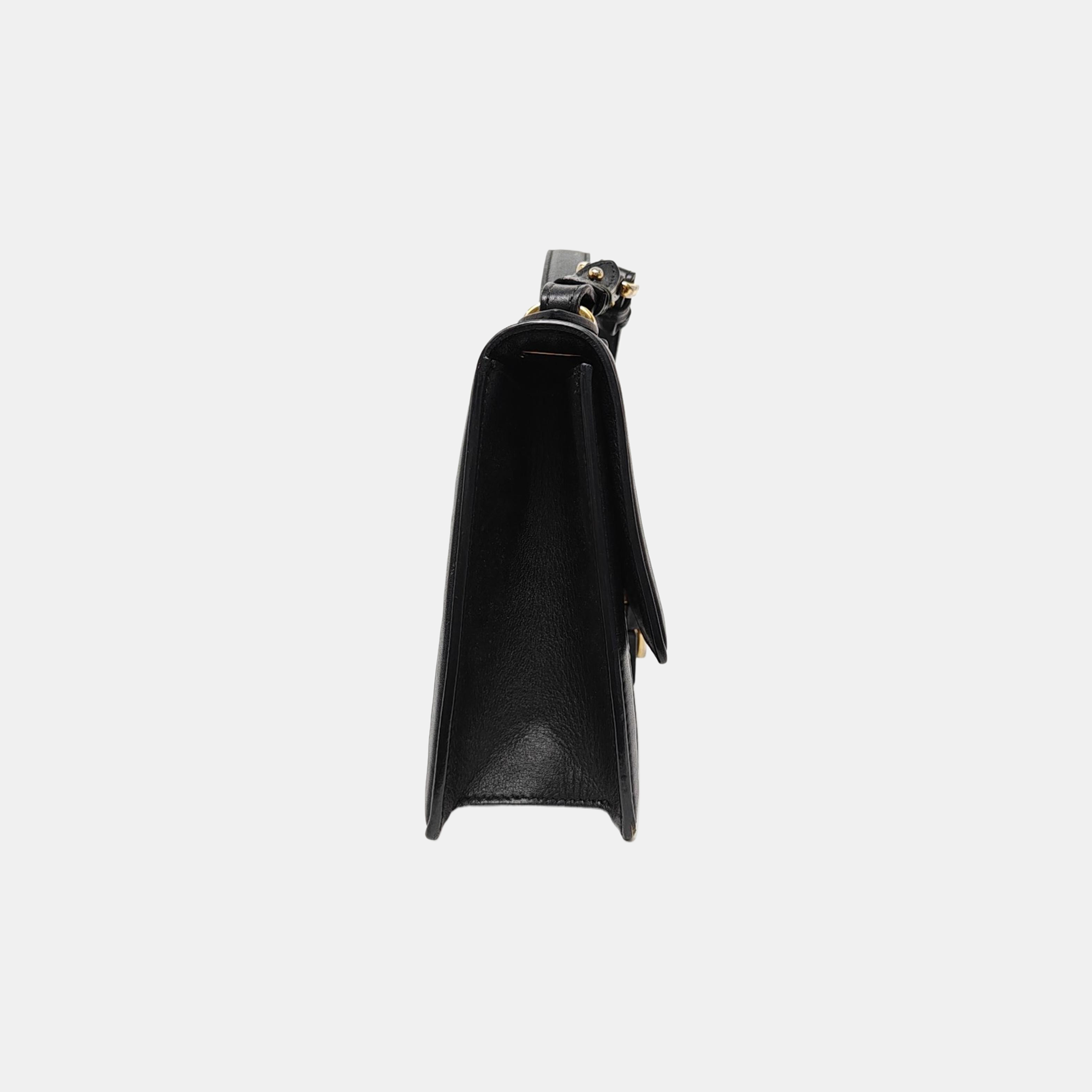 Calfskin Shoulder Bag Black