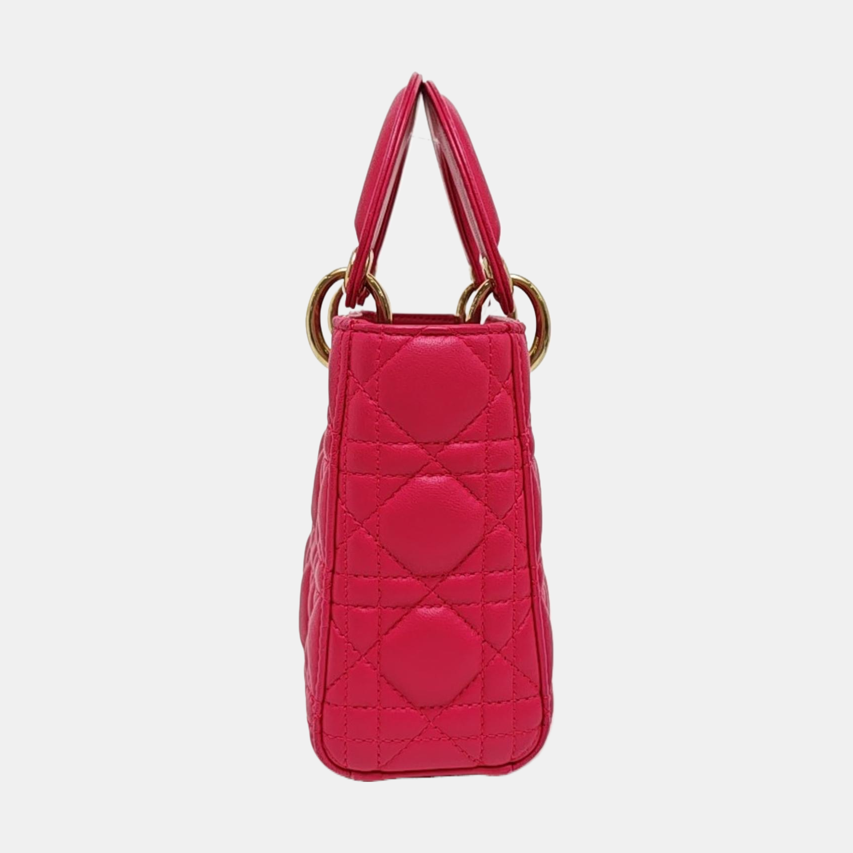 Lady Dior Mini Cannage Lambskin Red