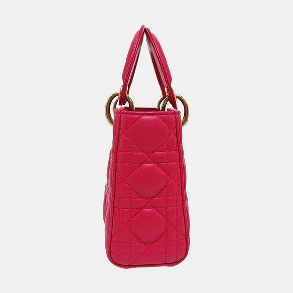 Lady Dior Mini Cannage Lambskin Red