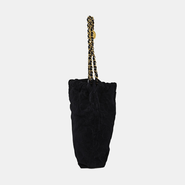 CHANEL 22 Small Quilted Velvet Black