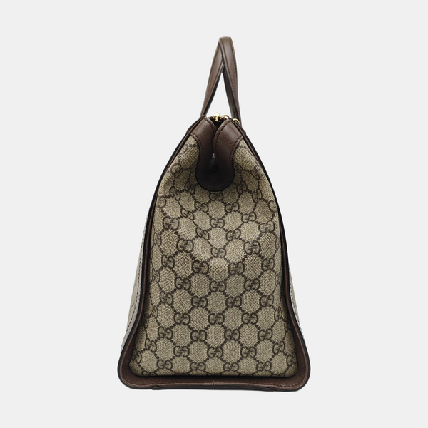 Ophidia Medium Monogram Coated Canvas Beige