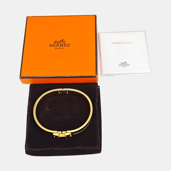 Clic H Metal Black Bangle