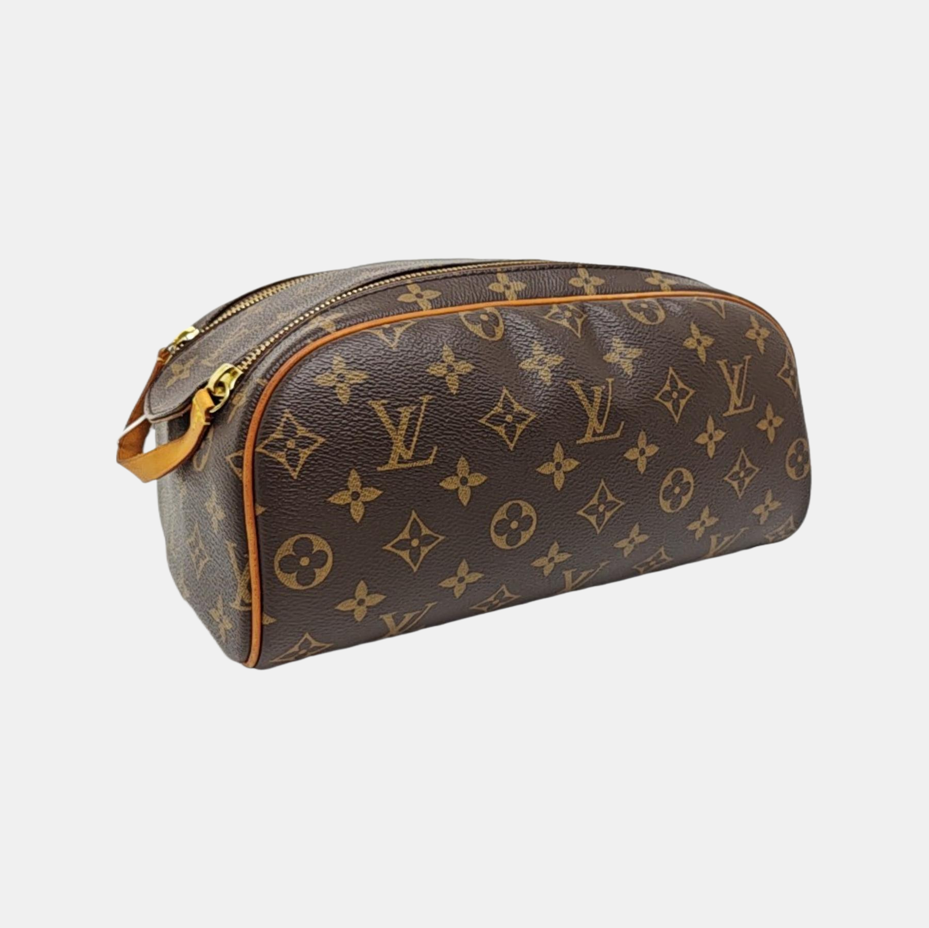 Monogram Coated Canvas Top Handle Bag Brown