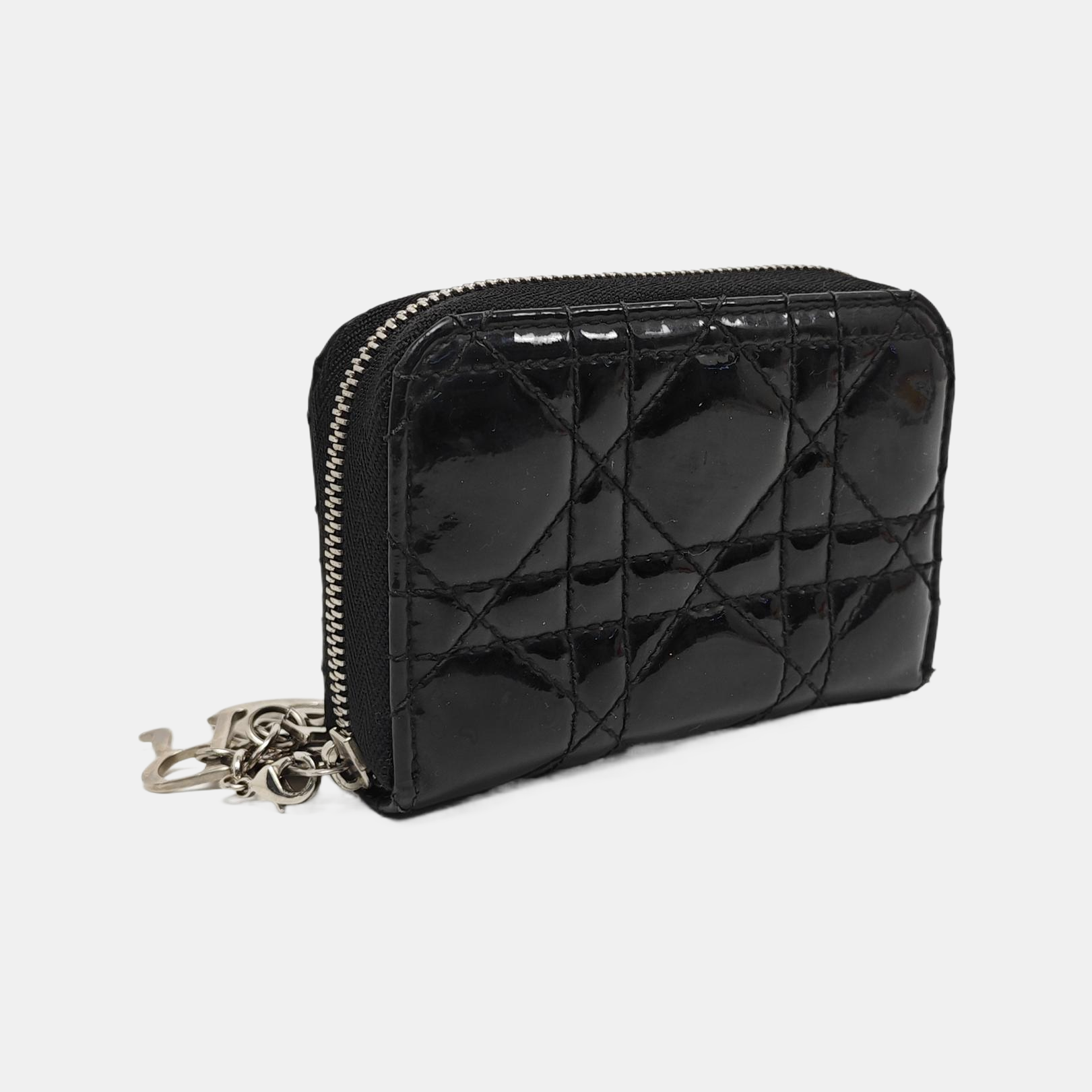 Lady Dior Cannage Patent Leather Black Wallet
