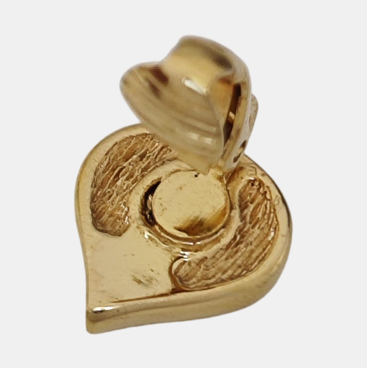 Dior Oblique Metal Gold Clip On Earrings